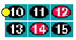 Street bet: Chip on edge of row covers three numbers